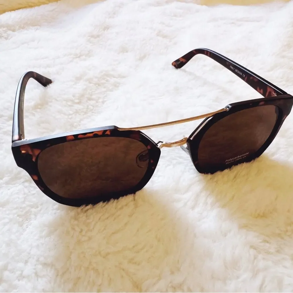 Ansel Tortoise Brown Bold Round Sunglasses